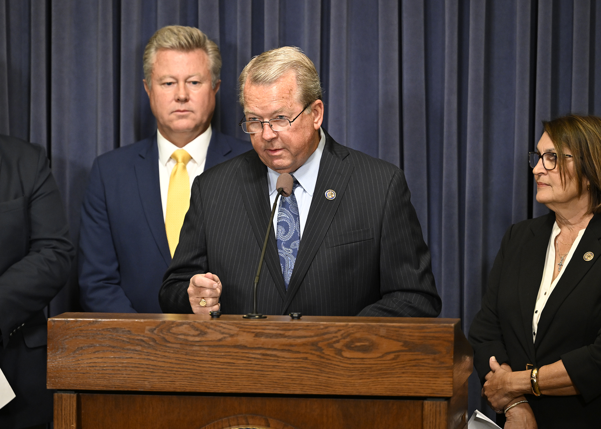 Senator Don DeWitte at Budget Press Conference