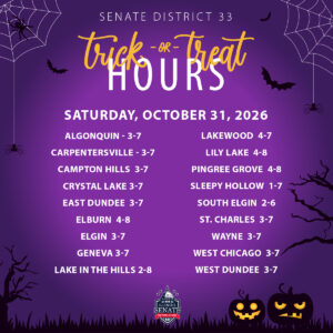 Trick or Treat Hours District 33 graphic